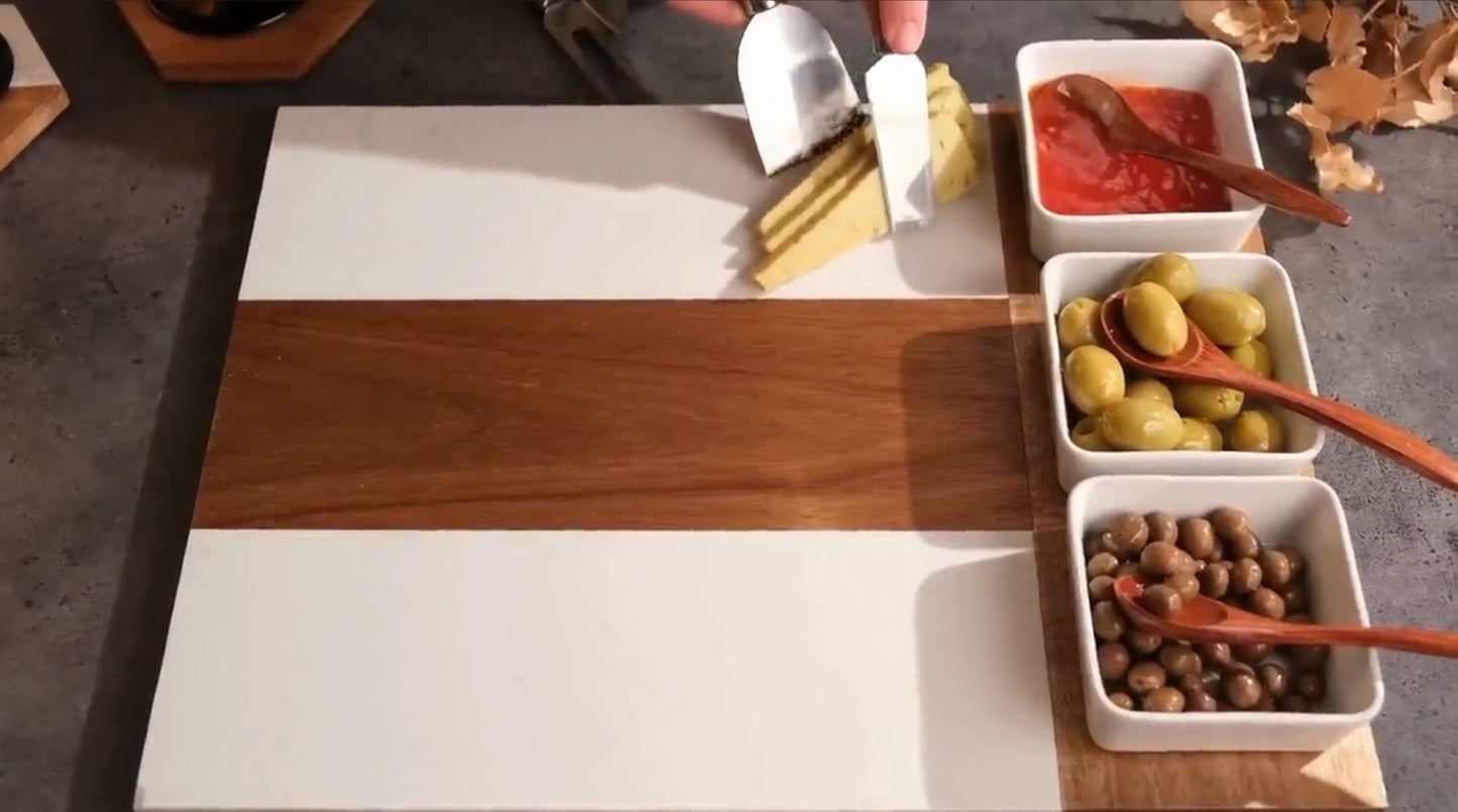 Kitchen Charcuterie Board with Coasters, Customized